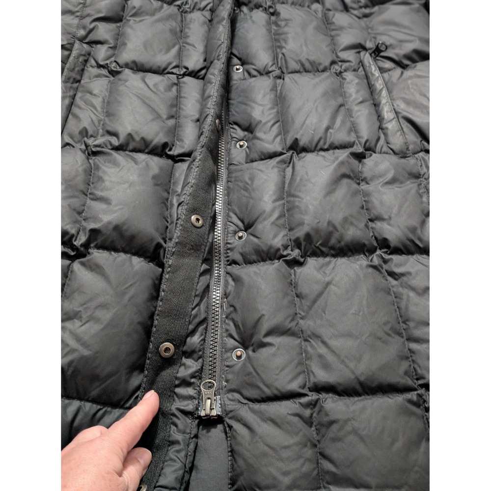 The North Face Womens 550 Down Hooded Parka Puffer Jacket Black Large L Long - Picture 13 of 16